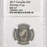 SSGC 2017 25 cents Stanley Cup obverse graded MS-67