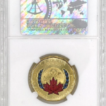 SSGC graded 2020 colourized loonie reverse MS-65