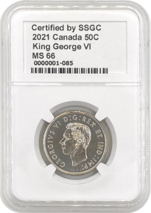 SSGC 2021 Graded Canadian 50 cents obverse MS-66