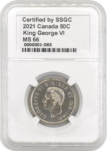 SSGC 2021 Graded Canadian 50 cents obverse MS-66