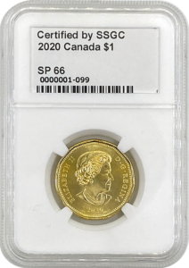 SSGC graded 2020 loonie obverse SP-66