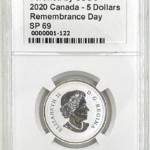 SSGC 2020 Canadian silver Remembrance Day coin obverse graded SP-69