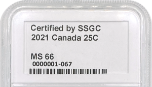 A sample Sheldon Scale grade given to a SSGC certified coin.